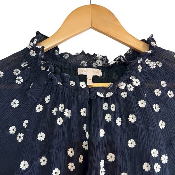 Rebecca Taylor Alessandra Floral-Print Textured Top size S excellent condition - Picture 3 of 10